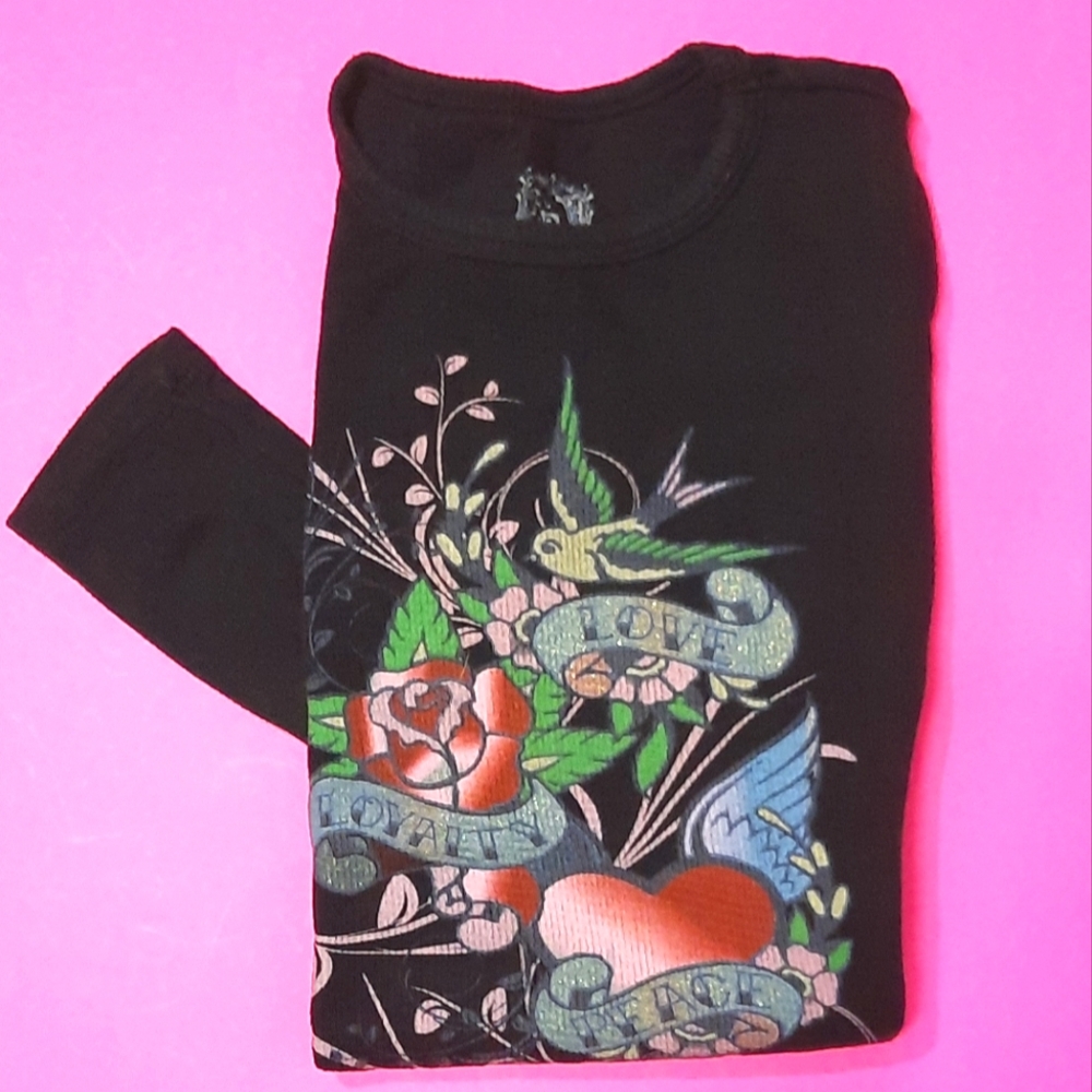 Girls Thermal graphic long sleeve top! Size 10/12